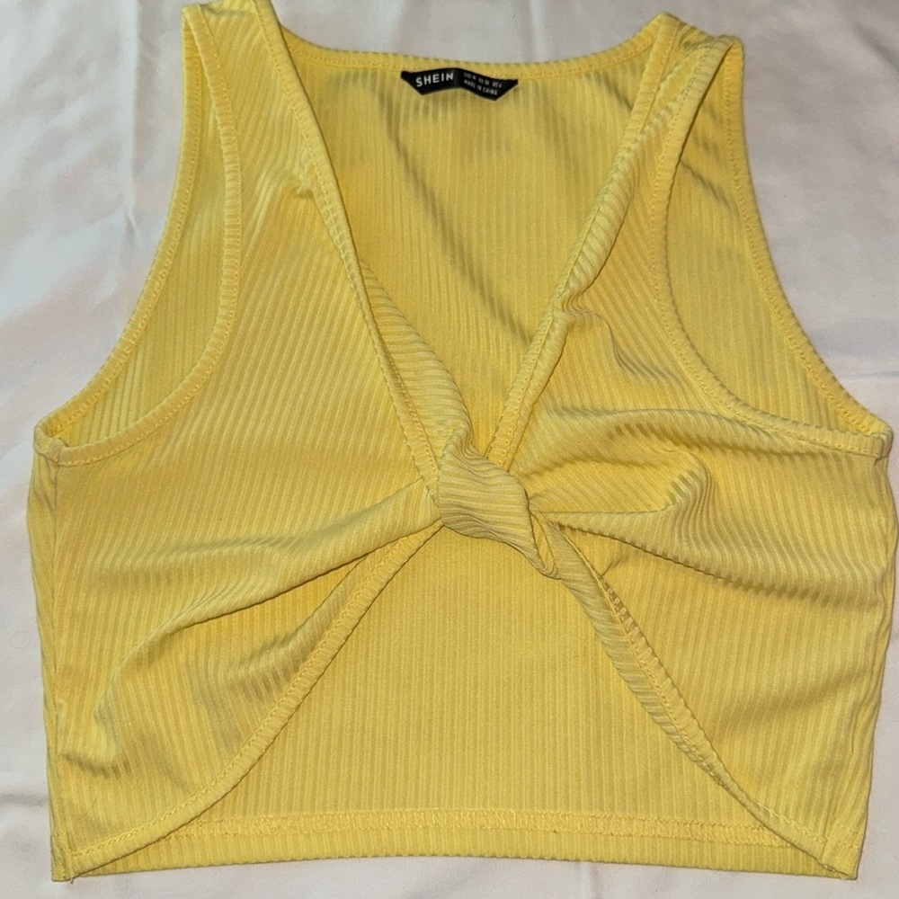 SHEIN yellow ribbed top